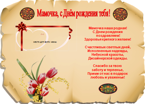 Красивая открытка маме с днем рождения своими Красивая открытка маме с днем рождения своими